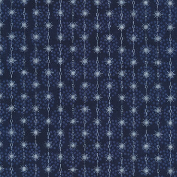 Stof Christmas - Frosty Snowflake 4590-607 Blue/Silver by Stof Fabrics, Image