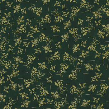 Stof Christmas - Frosty Snowflake 4590-806 Green/Gold by Stof Fabrics REM, Image