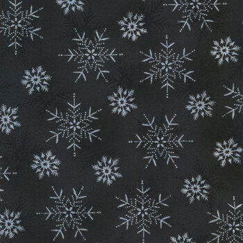 Stof Christmas - Frosty Snowflake 4590-910 Black/Silver by Stof Fabrics, Image