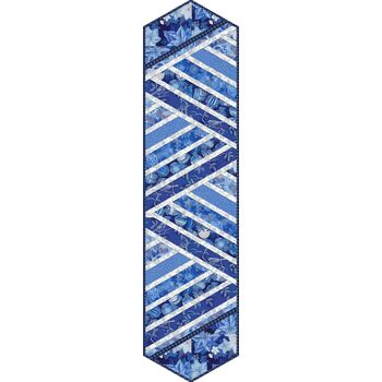 SAMPLE - Greased Lightning Table Runner - Holiday Flourish 15 - Blue