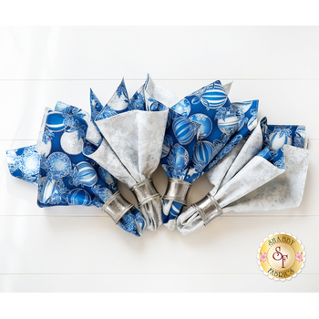 SAMPLE - Cloth Napkins - Holiday Flourish 15 - Blue, Image