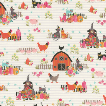 Kitty Loves Candy KC23909-WHITE by Poppie Cotton, Image