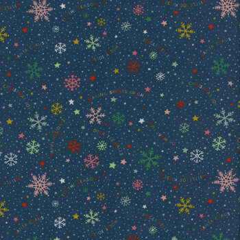 Oh What Fun 23304-BLUE Snowflake Fun by Elea Lutz for Poppie Cotton, Image