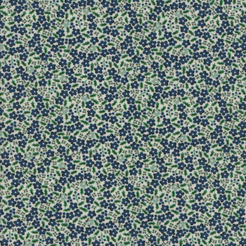 Oh What Fun 23307-BLUE Holly Flowers by Elea Lutz for Poppie Cotton, Image