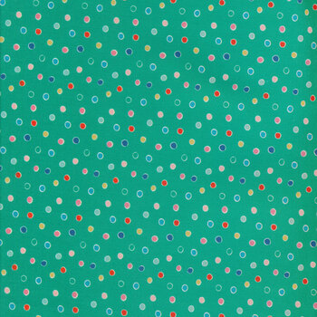 Oh What Fun 23313-GREEN Snow Dots by Elea Lutz for Poppie Cotton REM, Image