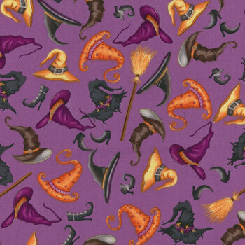 Scaredy Cats 53534-3 Purple by Windham Fabrics, Image