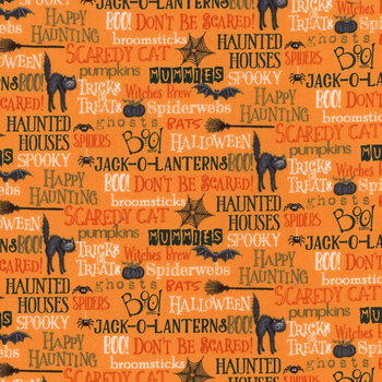 Scaredy Cats 53535-6 Orange by Windham Fabrics, Image