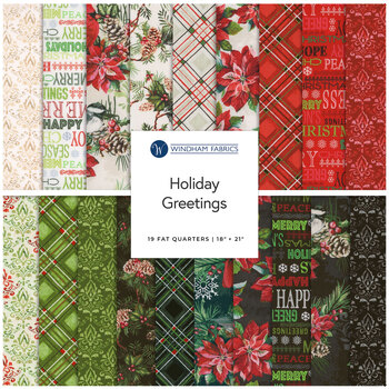 Holiday Greetings  19 FQ Set by Windham Fabrics, Image