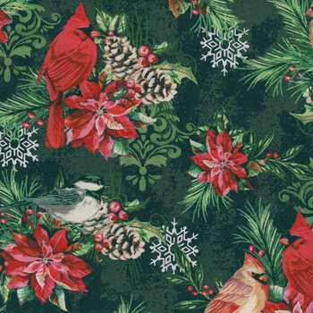 Holiday Greetings 53603-1 Winter Songbirds by Windham Fabrics, Image