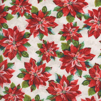 Holiday Greetings 53604-2 Poinsettias by Windham Fabrics, Image