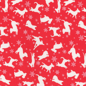 Santa Paws 20753-RED by Jo Taylor for 3 Wishes Fabric, Image