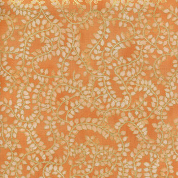 Jeweled Leaves 21611-143 Coral by Robert Kaufman Fabrics