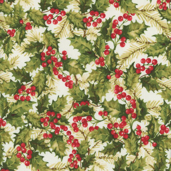 Holly Berry Park 7268-33 Cream by Art Loft for Studio E Fabrics, Image