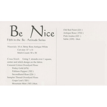 Be Nice Cross Stitch Pattern, Image