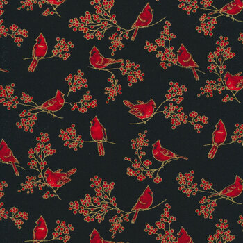 Holiday Charms 20967-2 Black by Robert Kaufman Fabrics, Image