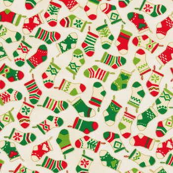 Holiday Charms 21621-84 Cream by Robert Kaufman Fabrics, Image