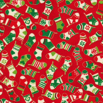 Holiday Charms 21621-91 Crimson by Robert Kaufman Fabrics, Image