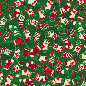 Holiday Charms 21621-224 Evergreen by Robert Kaufman Fabrics, Image