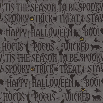 Happy Haunting V5182-55 Charcoal by Hoffman Fabrics