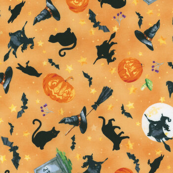 Happy Haunting V5180-192 Pumpkin by Hoffman Fabrics