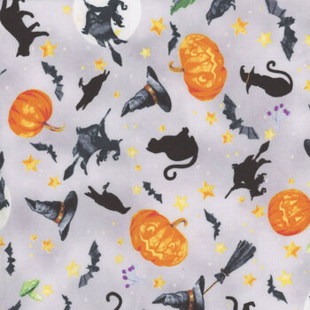 Happy Haunting V5180-48 Gray by Hoffman Fabrics, Image