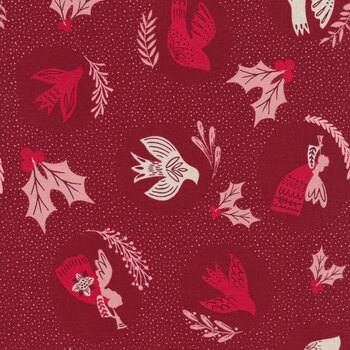 Good News Great Joy 45560-14 Cranberry by Moda Fabrics, Image