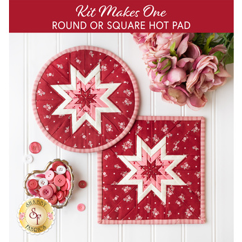  Folded Star Hot Pad Kit - The Flower Farm - Round OR Square, Image