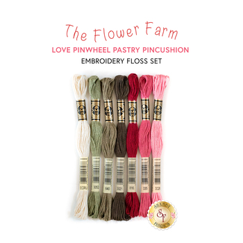  Love Pinwheel Pastry Pin Cushion - 7pc Floss Set, Image