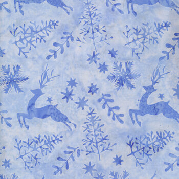 Let It Snow 122215510 Deer - Blue Sky by Island Batik, Image