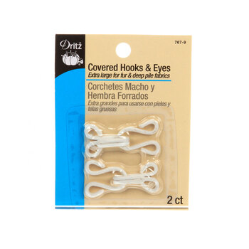 Dritz Covered Hooks and Eyes - White - 2ct, Image