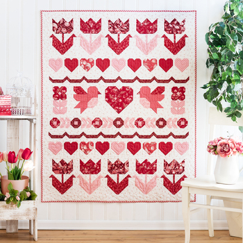 SAMPLE - Sweet Sentiment Quilt - Strawberries and Cream