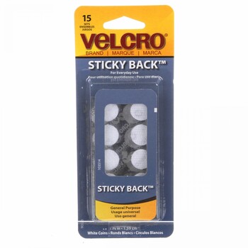 Velcro Brand Fastener Sticky Back Coin - White - 5/8