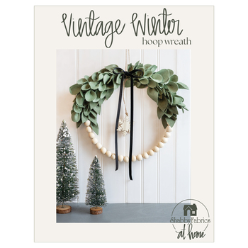 Vintage Winter Hoop Wreath Pattern - PDF Download, Image