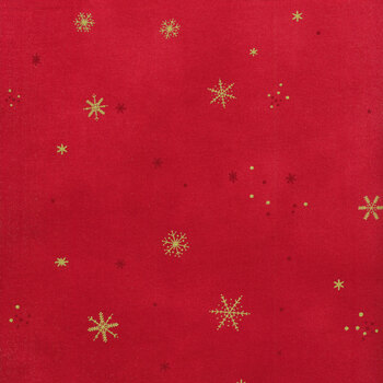 Ombre Flurries Metallic 10874-430MG Christmas Red by V and Co. for Moda Fabrics, Image