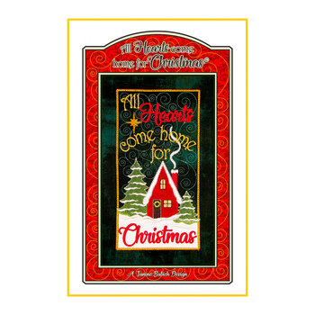 All Hearts Come Home for Christmas Table Top Display - Machine Embroidery Pattern, Image