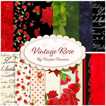 Vintage Rose  15 FQ Set by Timeless Treasures Fabrics, Image
