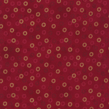 Stof Christmas - Frosty Snowflake 4590-410 Red/Gold by Stof Fabrics, Image