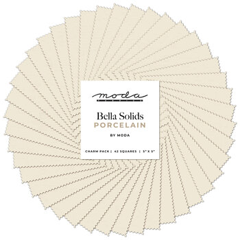 Bella Solids  Charm Pack 9900PP-182 Porcelain by Moda Fabrics, Image