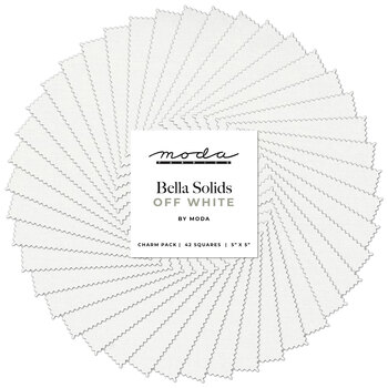 Bella Solids  Charm Pack - 9900PP-200 Off White by Moda Fabrics, Image