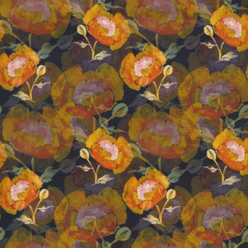 Reflections of Autumn II 23RA-1 Shadow Poppies by Jason Yenter for In The Beginning Fabrics, Image