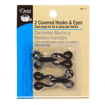 Dritz Covered Hooks and Eyes - Black - 2ct, Image