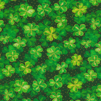 Pot O' Gold 29295-F Clover & Dot by Quilting Treasures Fabrics, Image