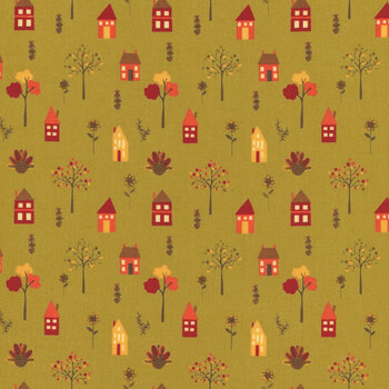 Fall's in Town C13512-GREEN by Sandy Gervais for Riley Blake Designs REM, Image