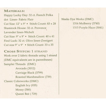 St. Patrick's Day Trifles Cross Stitch Pattern, Image