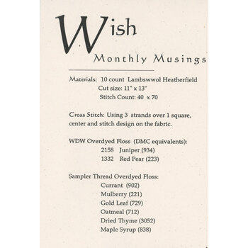 Wish Cross Stitch Pattern, Image