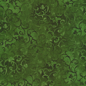 Essentials Scroll 89025-777 Holly Green by Wilmington Prints, Image