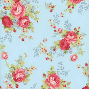 Ellie 18760-12 Blue by Brenda Riddle for Moda Fabrics REM, Image