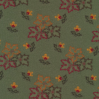 Fluttering Leaves 9730-15 Evergreen by Kansas Troubles Quilters for Moda Fabrics REM, Image