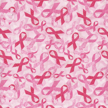 Pink Ribbon GAIL-CD2384 PINK by Gail Cadden for Timeless Treasures Fabrics, Image