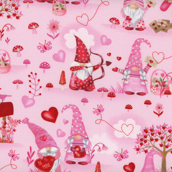 Gnome One Like You CD2378 PINK by Timeless Treasures Fabrics, Image